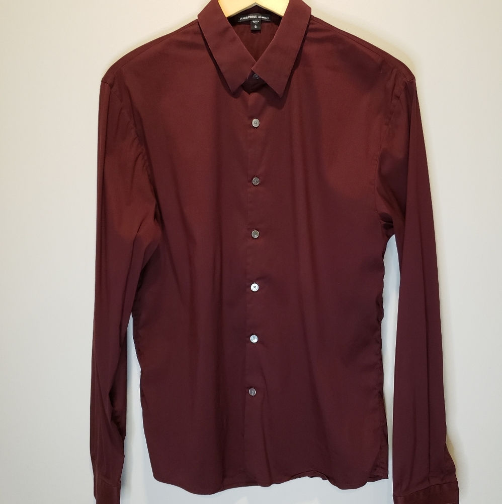 JAMES PERSE Burgundy Button Up